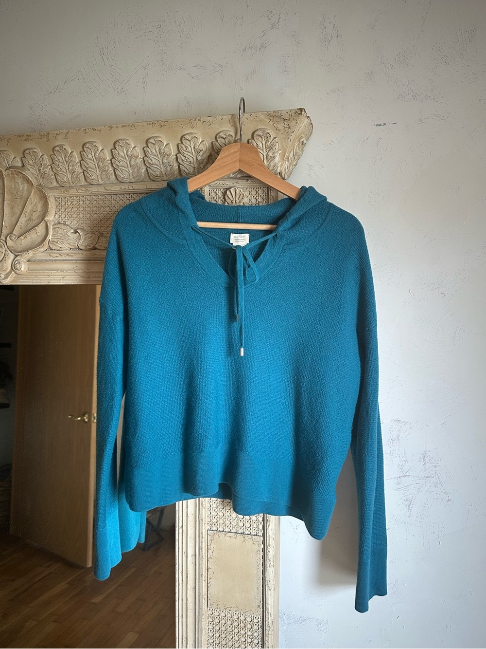 Aspen 100% Fine Merino Wool Teal Aqua Blue Long Sleeved XL Sweater Like New